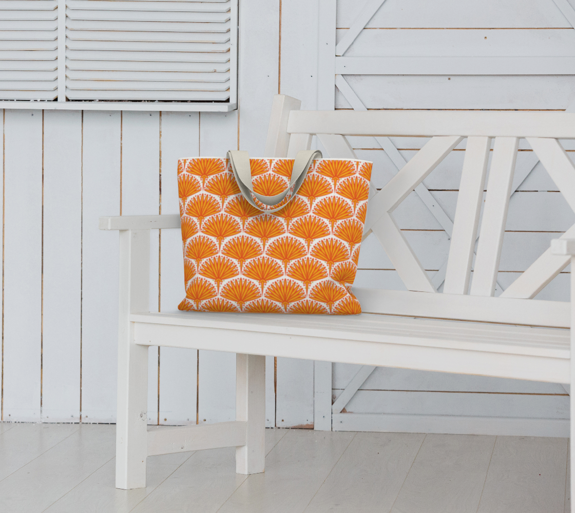 Orange Palm Tote