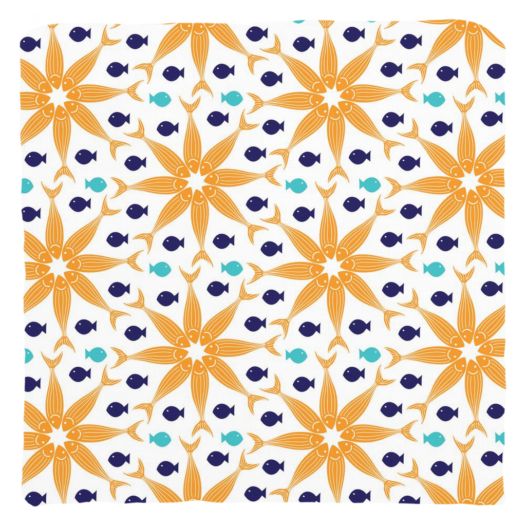 Geometric Orange Fish Throw Pillows
