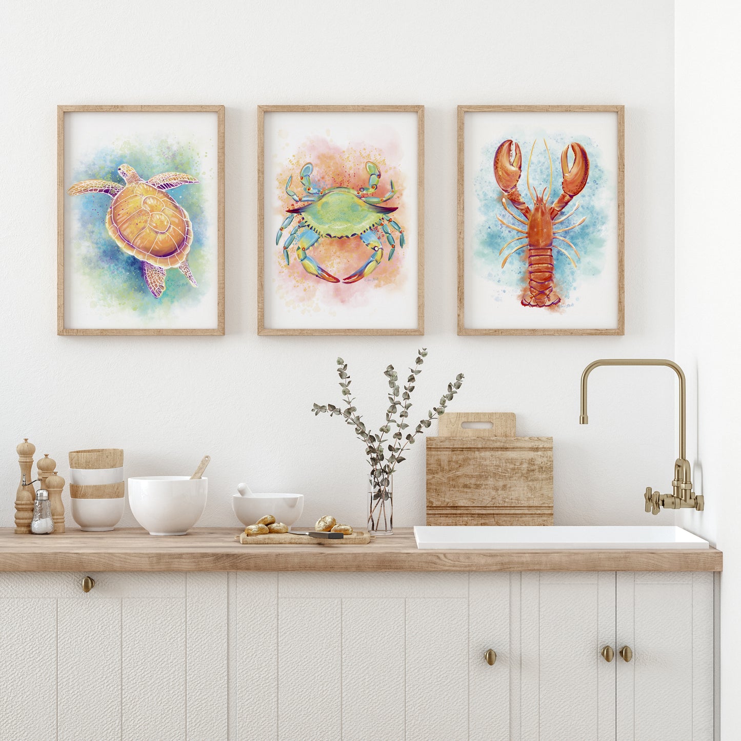 Watercolor Lobster Art Print