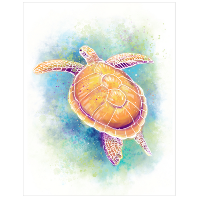 11x14 Watercolor Sea Turtle Print