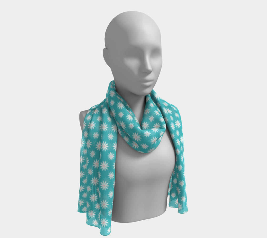 Blue Daisies Scarf