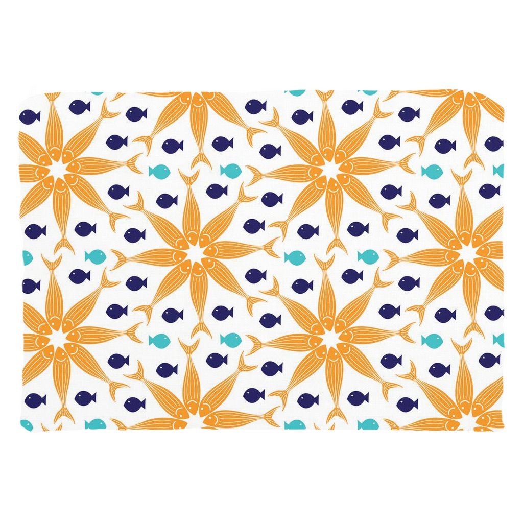 Geometric Orange Fish Throw Pillows