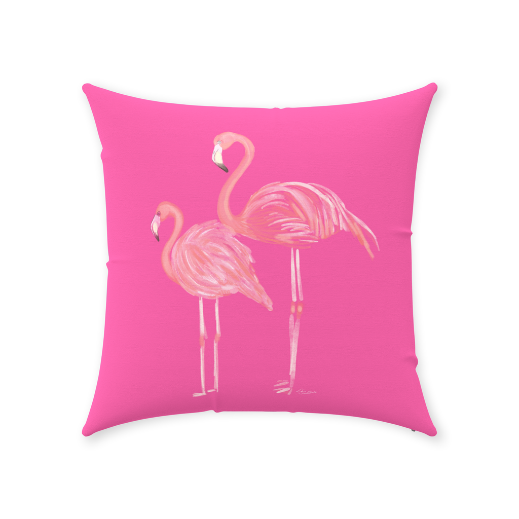 Pink Flamingo Throw PIllow