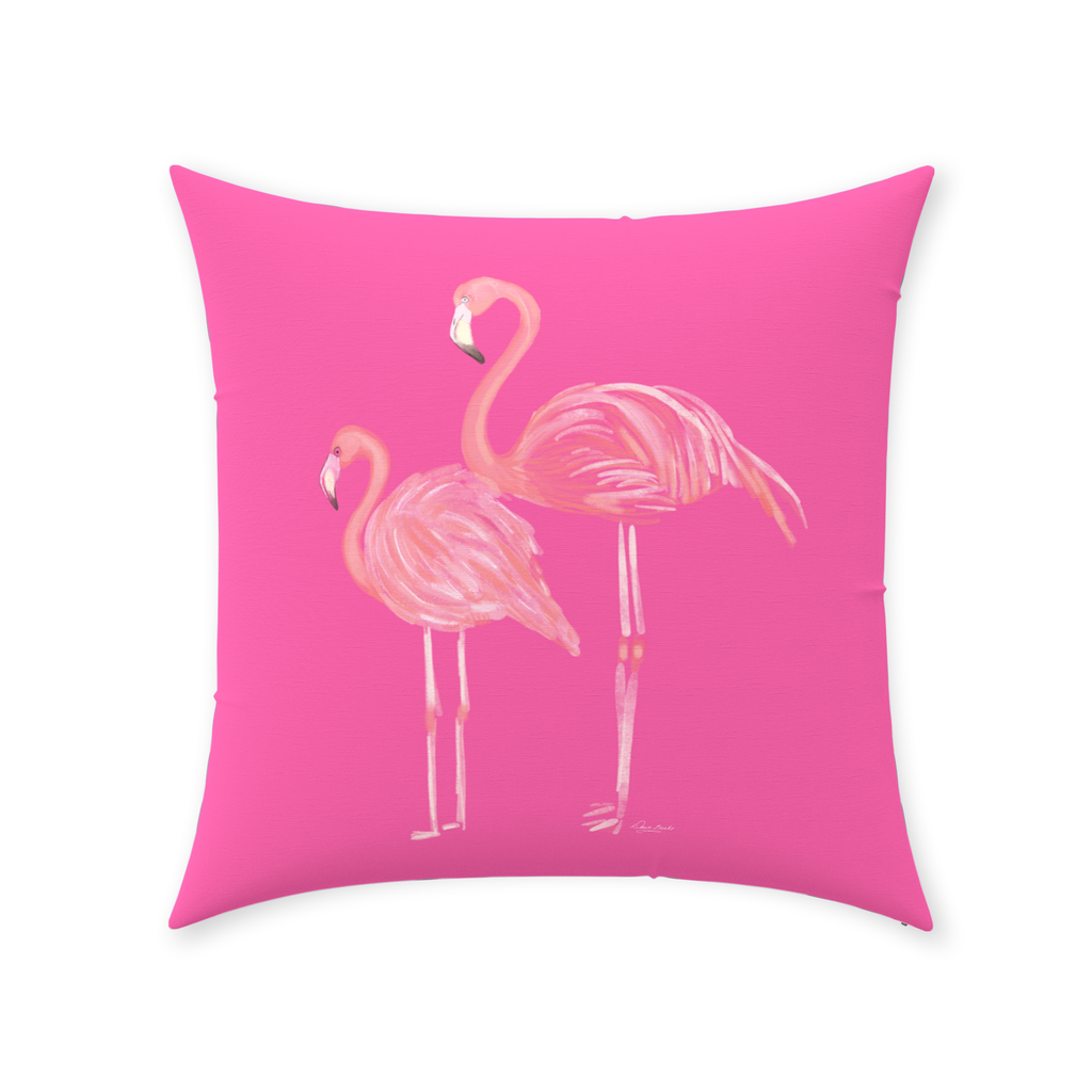 Pink Flamingo Throw PIllow