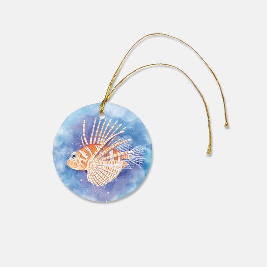 Lionfish 3" Round Ceramic Christmas Ornament