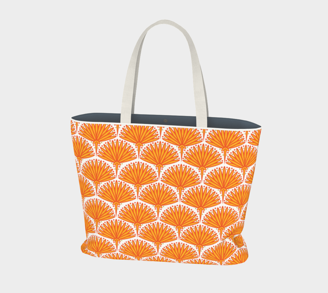 Orange Palm Tote