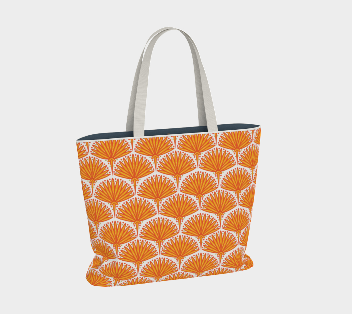 Orange Palm Tote