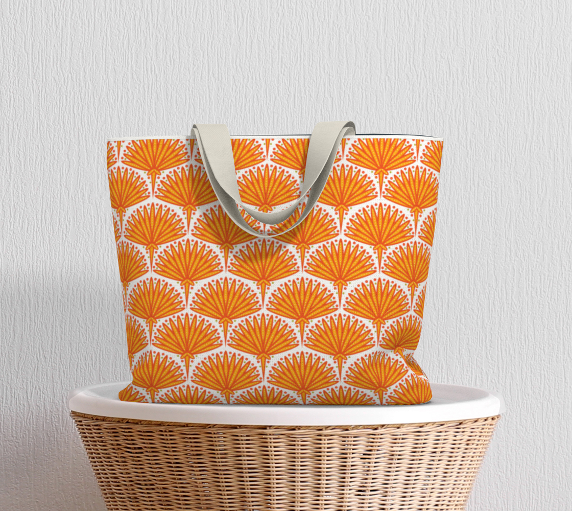 Orange Palm Tote