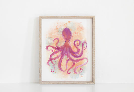 Watercolor Octopus Art Print