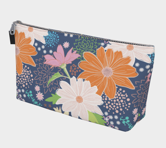 Blue Blooms Explosion Cosmetic Bag