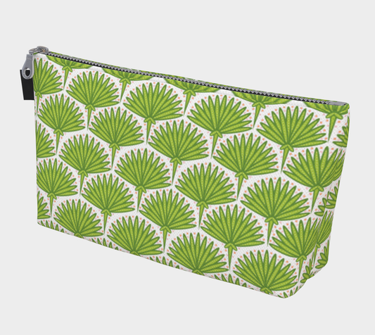 Green Fan Palm Cosmetic Bag