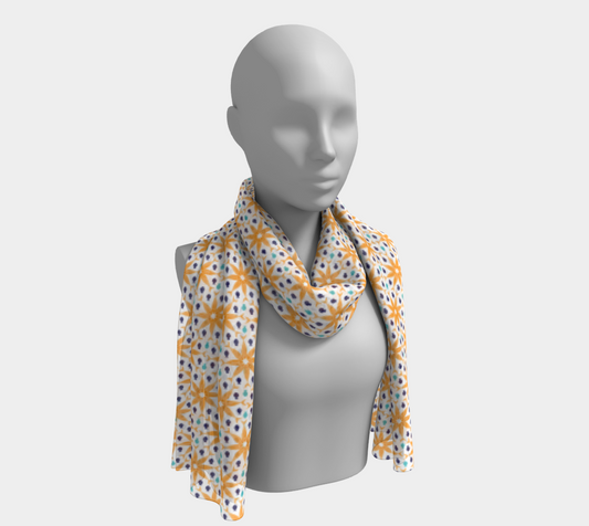 Geometric Orange Fish Scarf