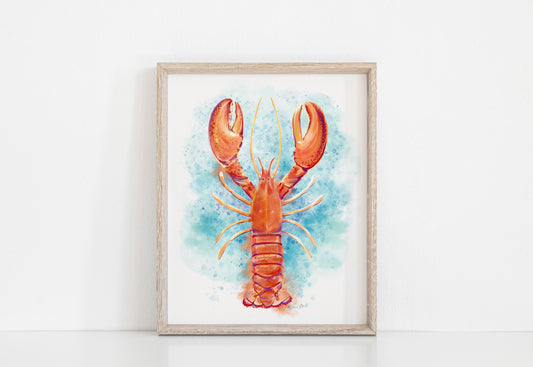 Watercolor Lobster Art Print