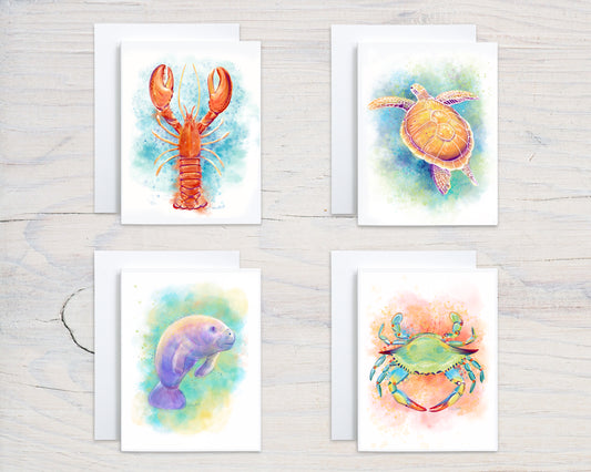 Sea Creatures Boxed Card Set