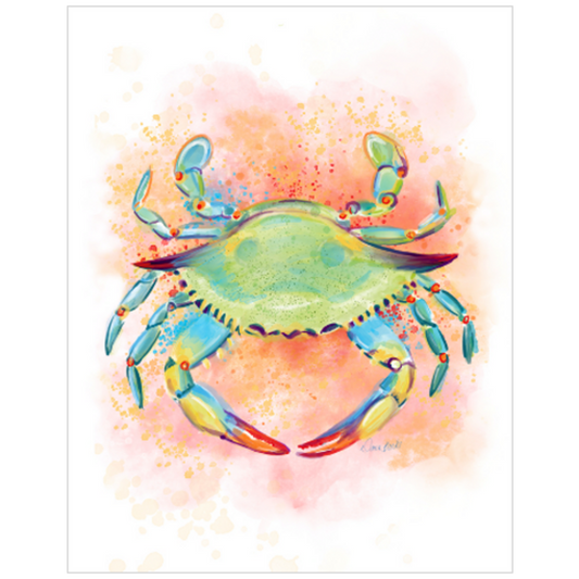 11x14 Watercolor Crab Print