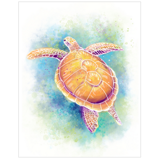 11x14 Watercolor Sea Turtle Print