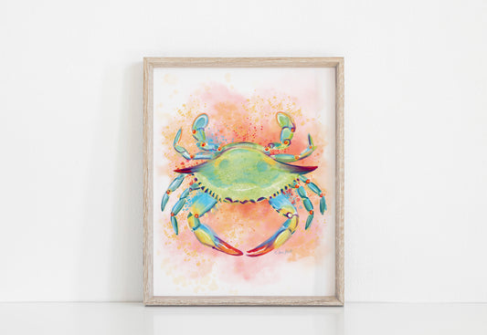 Watercolor Crab Art Print