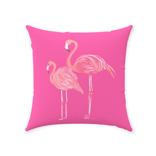 Pink Flamingo Throw PIllow