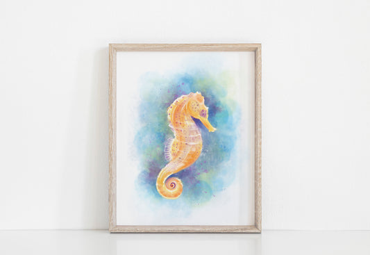 Watercolor Seahorse Art Print